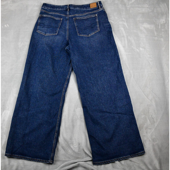 American Eagle Jeans Womens 20 Long (37x33) Curvy Super Hi-Rise Baggy Wide Leg - Picture 7 of 12